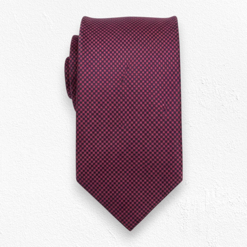 90s Vintage Tommy Hilfiger Red Blue Houndstooth Checkered USA Made Silk Neck Tie